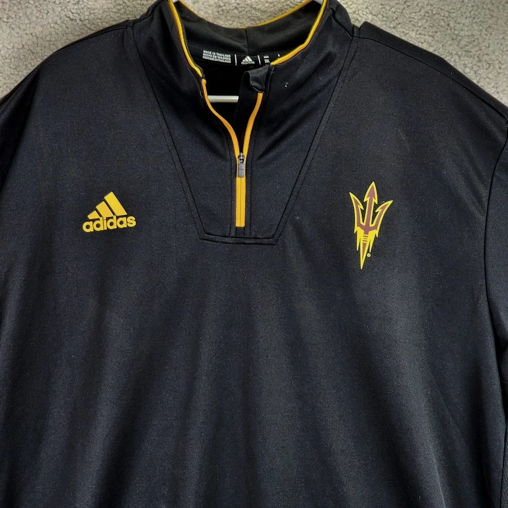 Adidas Arizona State Sun Devils Quarter-Zip‎ Pullover Mens 2XL Black Collegiate